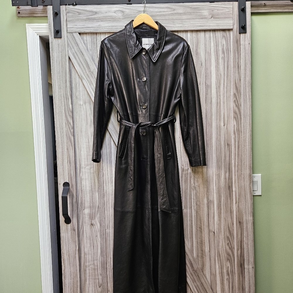 Andrew Marc Trench Leather Coat - Picture 8 of 16